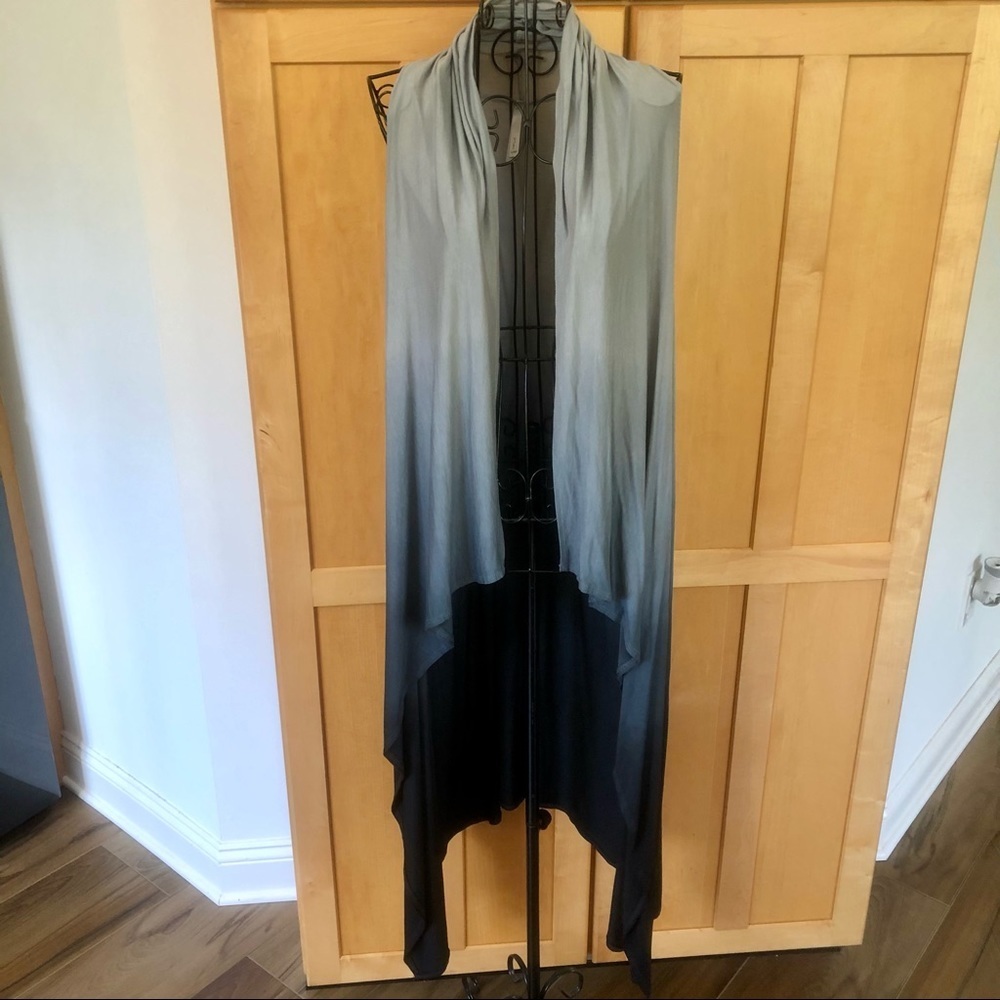 Mono B grey ombré sleeveless soft cotton Cardigan Top one size fits all